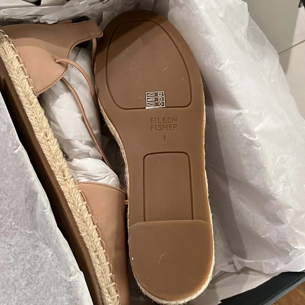 Eileen Fisher Lace-Up Espadrille Toffee Cream 7